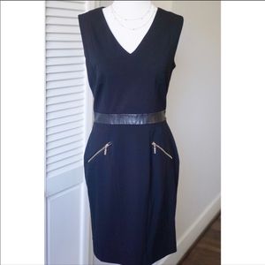 Calvin Klein V-neck Black Sheath Dress - Size 8P